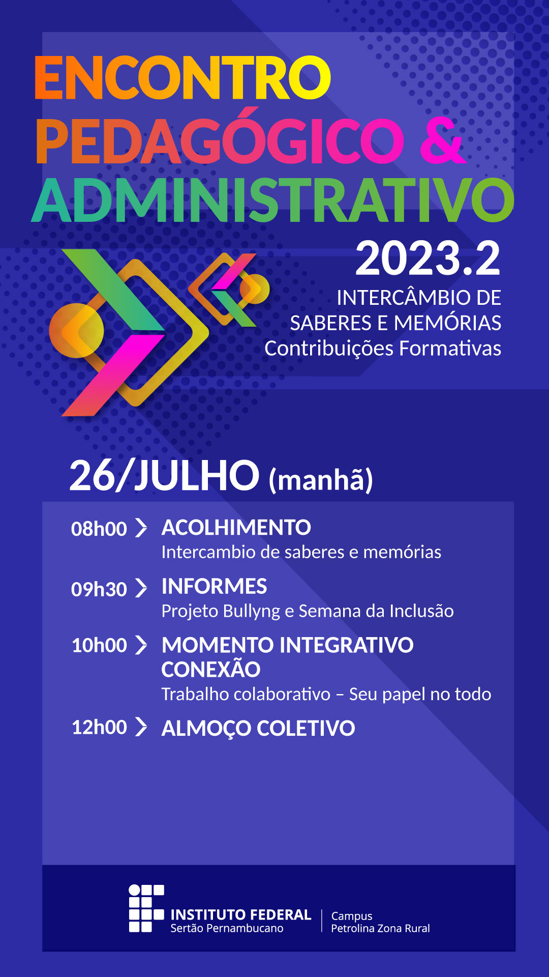 Encontro Pedaggico e Administrativo 20232 card stories manh 282b5d8d134140b19be3719cca8a9cf4