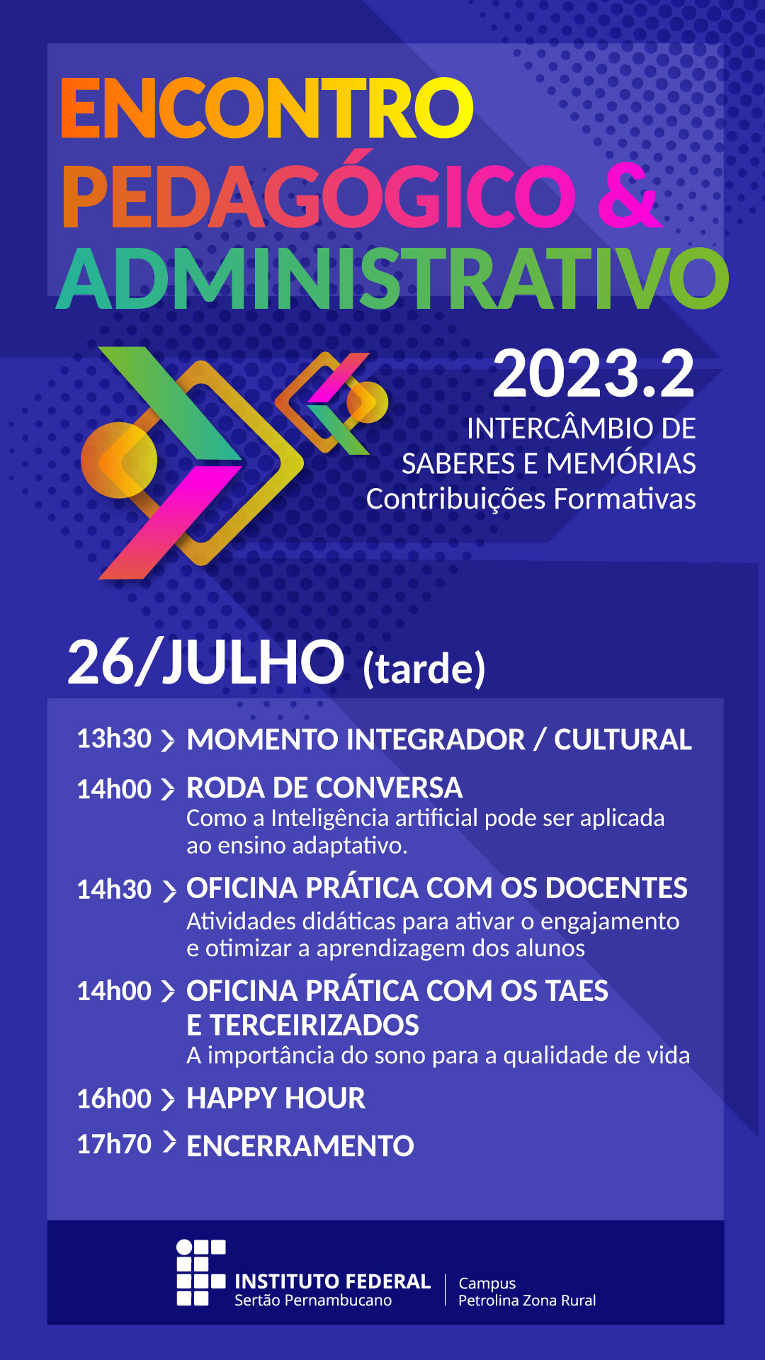 Encontro Pedaggico e Administrativo 20232 card stories tarde e5daa7827dfc41f1aff8358beb458490